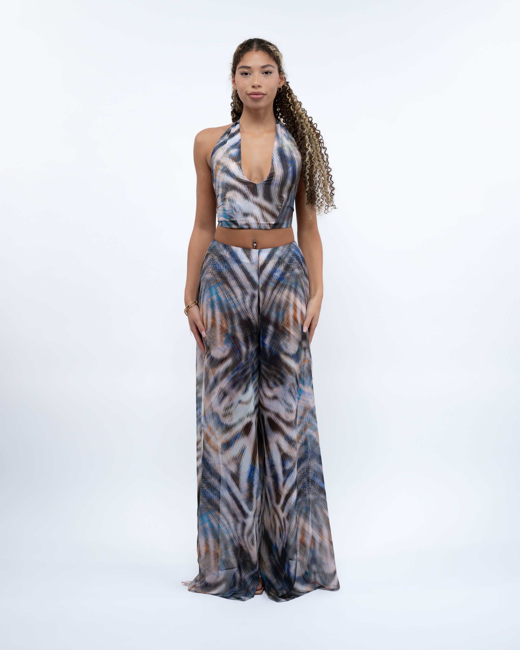 Meena Halter Wrap Top