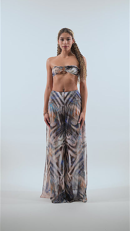 Suri Animal Print Wide Leg Pant